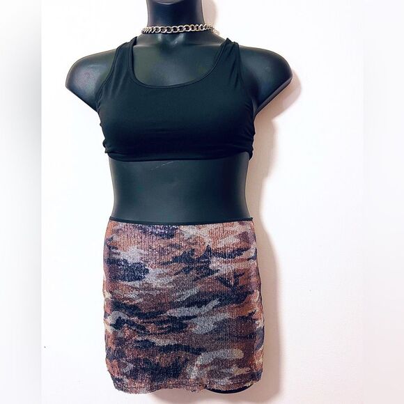 NWT Army Fatigue Print Mini Skirt - Picture 3 of 5